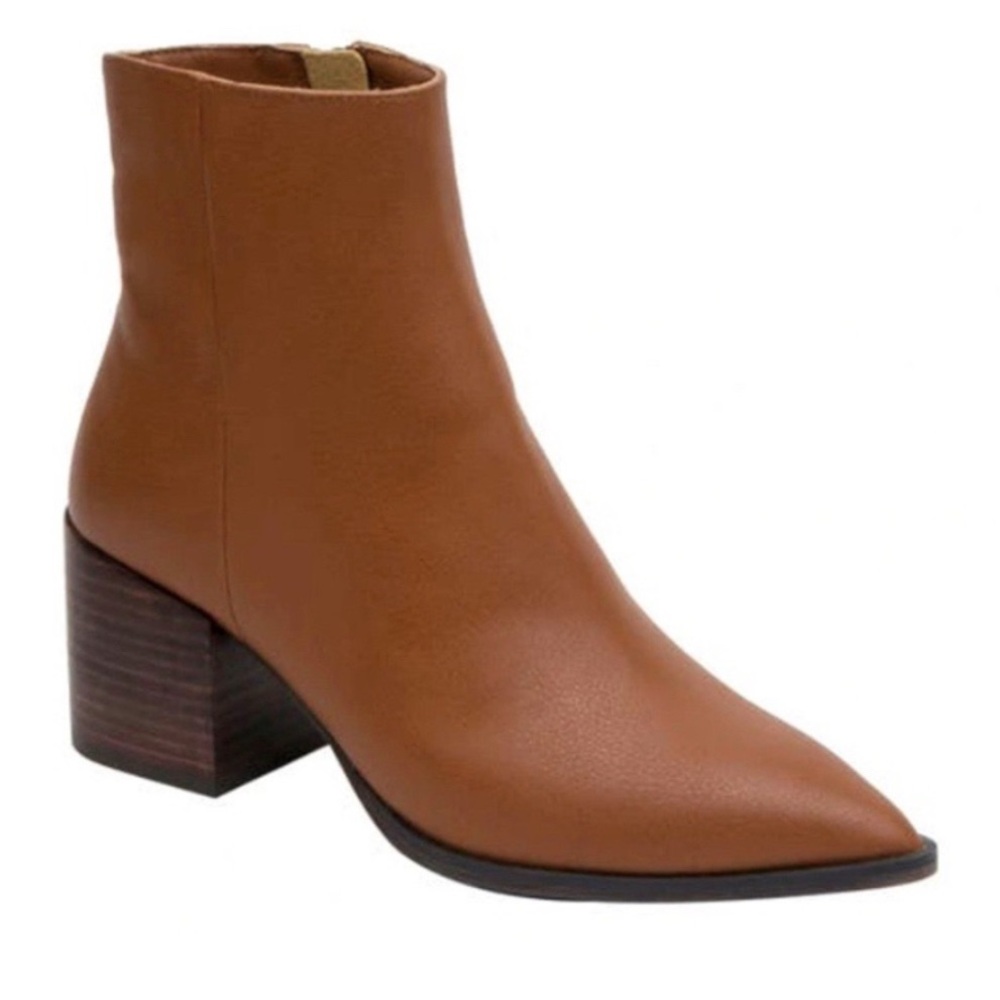 Linea Paolo Cognac Brown Pointed Toe Bootie size 10